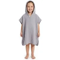 Laynenburg Badeponcho Musselin für Kinder mit Kapuze - Poncho aus 100% Baumwolle, als strandponcho, surf Handtuch poncho für Baby, Mädchen & Jungen