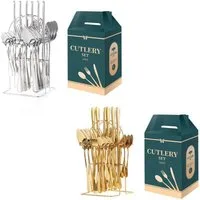Faizee Möbel Besteck-Set Besteck-Set Besteck Set 6 Personen, 24 Stück Edelstahl Color Box (24-tlg), Edelstahl