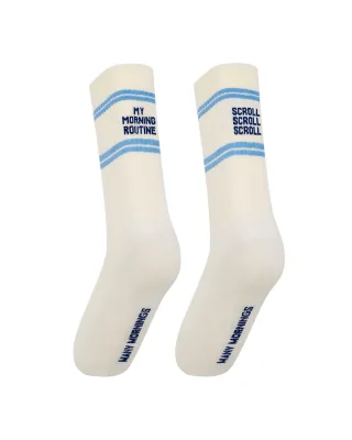 many mornings - Socken - Scroll Routine beige/blau - Gr. - 38
