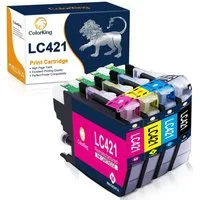 ColorKing 4er kompatible für Brother LC421 LC 421 Druckerpatronen Tintenpatrone (999-tlg., MFC-J1010DW DCP-J1050DW DCP-J1140DW DCP-J1800DW)