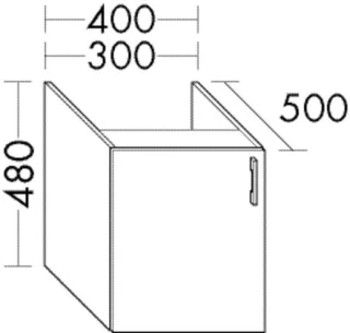 Burgbad Unterschrank Sys30 PG4 Sana 480x300x500 Eiche Natur, WYJE030RF6331 WYJE030RF6331