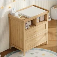 BlingBin Wickelkommode Wickeltisch, mit abnehmbarem Wickelaufsatz und Schubladen,82x50x90cm