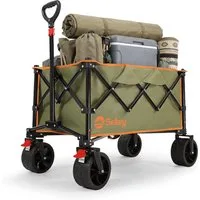 Sekey Bollerwagen 150KG Bollerwagen Faltbar Handwagen mit breiten Reifen Campingwagen, Leichter Faltbollerwagen mit Bremse, Patentiert 4-Wege-Sofortaufbau