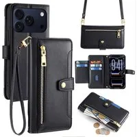 betterfon Handykette mit Portemonnaie für iPhone -Handyhülle Kartenfächern, TPU-Silikon (Hülle) & geflochtenes PPM mit Metallenden (Schnur)