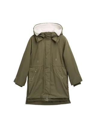 Denim Tom Tailor - Winter Parka mit Kapuze grape leaf green - Gr. - S