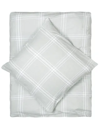 LIVING DREAMS - gewebte Flanell-Bettwäsche check silver - Gr. - 135
