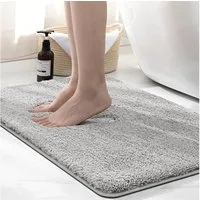 Forrlite Badematte Badezimmerteppich rutschfest 40 x 60 cm, extra weich, saugfähig, Höhe 2 mm, rutschhemmend beschichtet, Hervorragende Feuchtigkeitsaufnahme, Rutschfeste Unterseite, Weich & Komfortabel, Maschinenwaschbar, Polyester, für Waschen Enth
