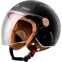 Burnout Motorradhelm Jethelm Heritage (Retro Look, Größe: M - (57-58 cm), Klarsichtvisier und Sonnenvisier, ECE 22.06