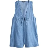 Next Playsuit Denim-Playsuit mit V-Ausschnitt und Bindedetail (1-tlg)