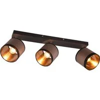Reality Leuchten Deckenstrahler DAVOS, Deckenspot 3-flammig exkl 3xE14 max 10 W Stoffschirm zweifarbig, Leuchtmittel wechselbar, warmweiß - kaltweiß, Wandspot Deckenspot schwenkbar Leuchtmittel wechselbar Flur Küche