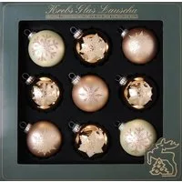 Krebs Glas Lauscha Weihnachtsbaumkugel Cappuccino, Weihnachtsdeko, Christbaumschmuck, Christbaumkugeln Glas (9 St)