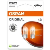 Osram KFZ-Ersatzleuchte 12W W5W T10 Standlicht Glassockellampe Original Spare Part 2825-02B