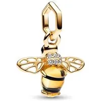 SHELAGO Bead Charm Biene Gold - versilberter Anhänger für Bettelarmbänder (1 Charm Anhänger, inkl. Schmuckverpackung), Bettelarmband Charm Tier, Geschenkidee für Freundin
