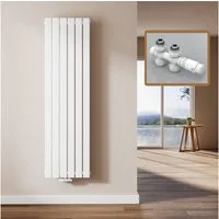 EMKE Heizkörper Flach Vertikal Einlagig Design Paneelheizkörper Höhe: 160/180cm, 751W für 8qm Raum Mittelanschluss Weiß