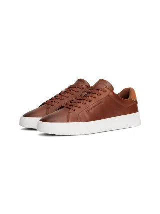 Tommy Hilfiger Sneaker "TH COURT CORE COGNAC", Freizeitschuh, Halbschuh, Schnürschuh im coolen Used Look