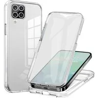 Tec-Expert Handyhülle 360 Grad Hülle für Samsung Galaxy A12 6.5 Zoll, 6.5", Rundum Schutz Cover Case Hülle Transparent
