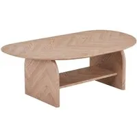 HOME DELUXE Couchtisch Oval LIARA - 120 x 42 x 70 cm, mit Fischgräten Muster, Sofatisch, Wohnzimmertisch, Wohnzimmer