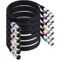 SinLaw XLR 3-poliges DMX-Kabel(Stecker auf Buchse) mehrfarbiges Mikrofonkabel Audio-Kabel, 6er-Pack 1,5 m XLR-Kabel, symmetrische Mikrofonkabel