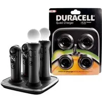 Duracell Konsolen-Dockingstation Quad Charger für PS Move Controller, 4-Port Ladegerät mit Netzteil für PS3 PS4 PS5 PS VR PS Move Controller