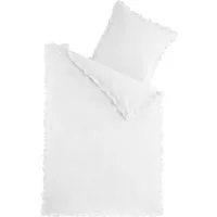 Optidream Bettwäsche Set Renforcé 135x200 Baumwolle weiss weiss, Renforcé, 2 teilig, Sommer Geschenke Idee Frauen Männer weich sale Reißverschluss Partner