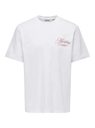ONLY&SONS - ONSFRED LIFE RLX SS PRINT TEE NOOS Bright White - Gr. - M