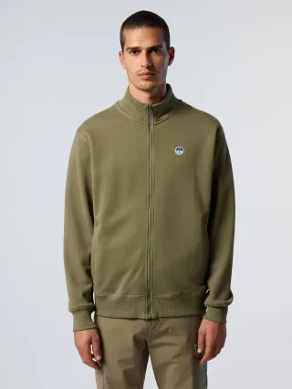 North Sails Sweatshirt Durchgehender Reißverschluss mit Logo-Patch