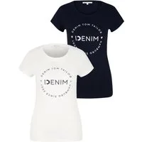 TOM TAILOR Denim T-Shirt (Packung, 2-tlg., 2-er Pack)