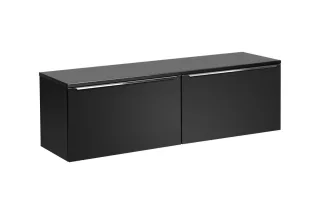 Waschtischunterschrank 2-tlg AKAN 160cm Schwarz matt ohne Waschtisch