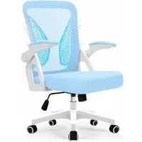 Milacyee Bürostuhl Ergonomischer Bürostuhl mit 90° klappbaren, gepolsterten Armlehnen (Höhenverstellbarer Atmungsaktiv Chefsessel mit geräuscharmen Rollen,Drehstuhl mit dynamische Rückenstütze), Platzsparend, Atmungsaktives Mesh, 150 kg Belastbarkeit