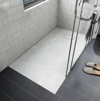 Neuesbad schneidbare SMC Duschwanne 100x80x2,6cm NBST10080W