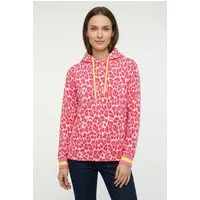 Zwillingsherz Hoodie "Leo Allover Neon Kante" mit Animal-Design und kontrastfarbigen Ärmelbündchen