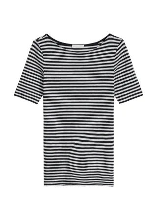 Marc OPolo Casual - Gestreiftes T-Shirt slim Black - Gr. - S