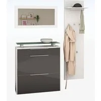 borchardt Möbel Garderoben-Set Oliva, (3-tlg), mit hängendem Schuhschrank, Paneel und Spiegel
