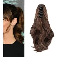 LuxusKollektion Kunsthaar-Extension Haar Extensions Pferdeschwanz Clip 30 cm 110g Dunkelbraun&Hellbraun