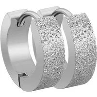 Taffstyle Paar Creolen Schmuck Ohrringe Creolen Huggie Klappverschluss sandgestrahlt Silber (zum Geburtstag Weihnachten Valentinstag), Klassische Ohrringe Creolen Frauen Damen Schmuck Geschenke Muttertag