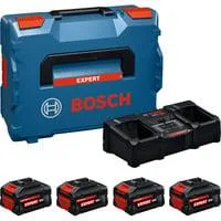 EXPERT Starter-Set 18V, 2x EXBA 18V-80/-55 + Ladegerät EXAL18V2-320 schwarz, 2x Li-Ionen Akku 5,5Ah, 2x Li-Ionen Akku 8Ah, L-BOXX, AMPShare Alliance