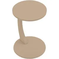 en.casa Beistelltisch, »Holeby« C-Form mit 4 Rollen rund 56 x Ø 38 cm Cappuccino