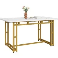Flieks Esstisch (1-St., 1 Tisch), Esszimmertisch Küchen rechteckig Marmoroptik Bürotisch, 120*70*74 cm