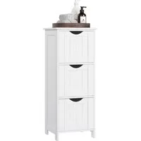 VASAGLE Badkommode Badezimmerschrank, Badschrank, für Badezimmer, Wohnzimmer, Esszimmer, Beistellschrank mit 3 Schubladen, 30 x 32 x 81 cm