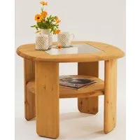 OTTO home Couchtisch Jayden 2, massives Kiefernholz mit Glaseinsatz, Höhe 52 cm