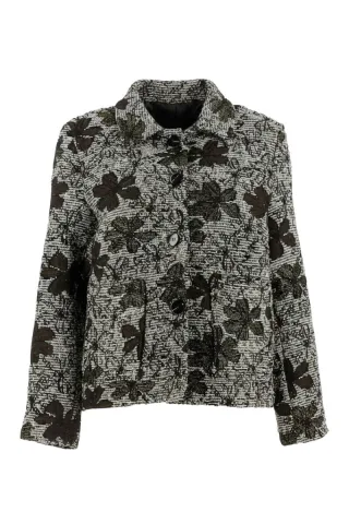 signe nature - Blazer mit Blumenmuster grau - Gr. - 42