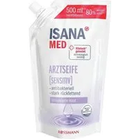 ISANA Flüssigseife Arztseife sensitiv, Nachfüllbeutel, antibakteriell und stark rückfettend, 500 ml