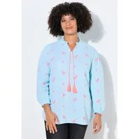 Angel of Style Longbluse Bluse A-Linie Musselin mit Herz-Stickerei Langarm