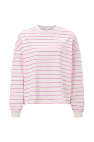 Rich & Royal - O Striped Sweatshirt soft orchid - Gr. - S