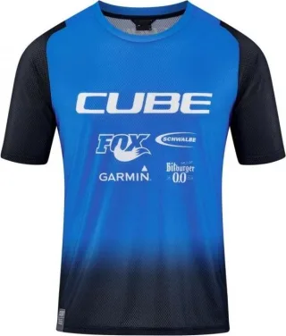 Cube Vertex Rundhalstrikot X Actionteam Kurzarm black'n'blue L