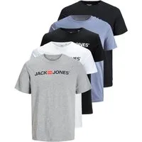 Jack & Jones Print-Shirt Bedrucktes T-Shirt aus Baumwolle (5er-Pack)