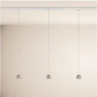 s.luce Pendelleuchte Beam LED 1-Phase-Schiene 200cm Esszimmerlampe Endeinspeiser Aluminium, Warmweiß