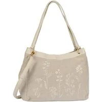 Gabor Shopper Noelia, Damen Umhängetasche mit zarter Stickerei & floralem Motiv
