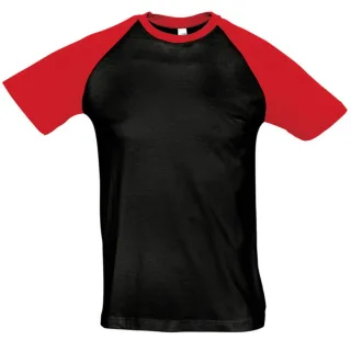 SOLS Mens Funky Contrast Short Sleeve T-Shirt (Schwarz/Rot)