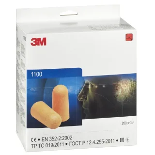 3M Gehörschutzstöpsel 1100, Spenderbox à 200 Paar